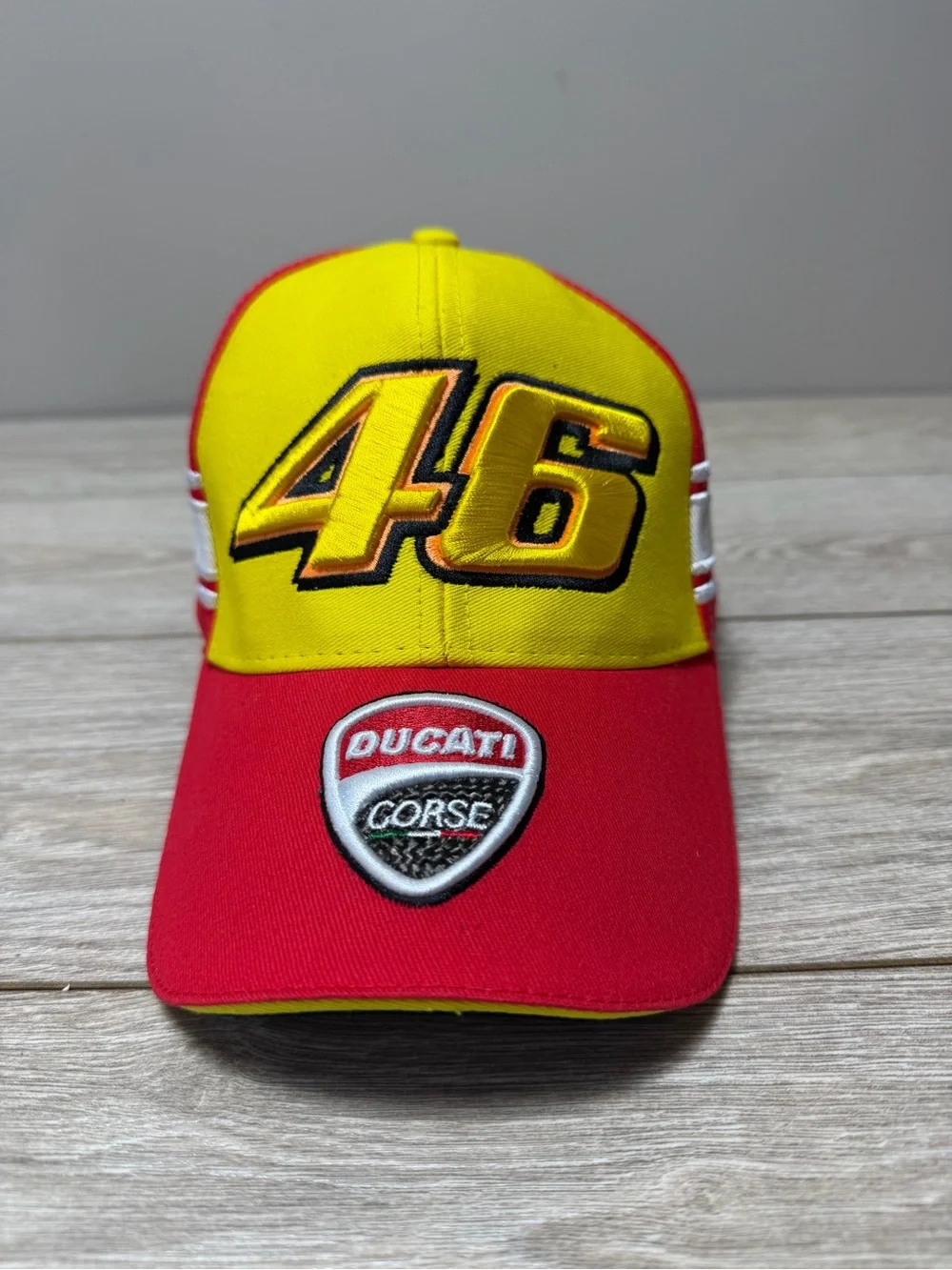 Valentino Rossi Red and Yellow VR46 x Ducati Corse The Doctor Moto GP Cap Hat